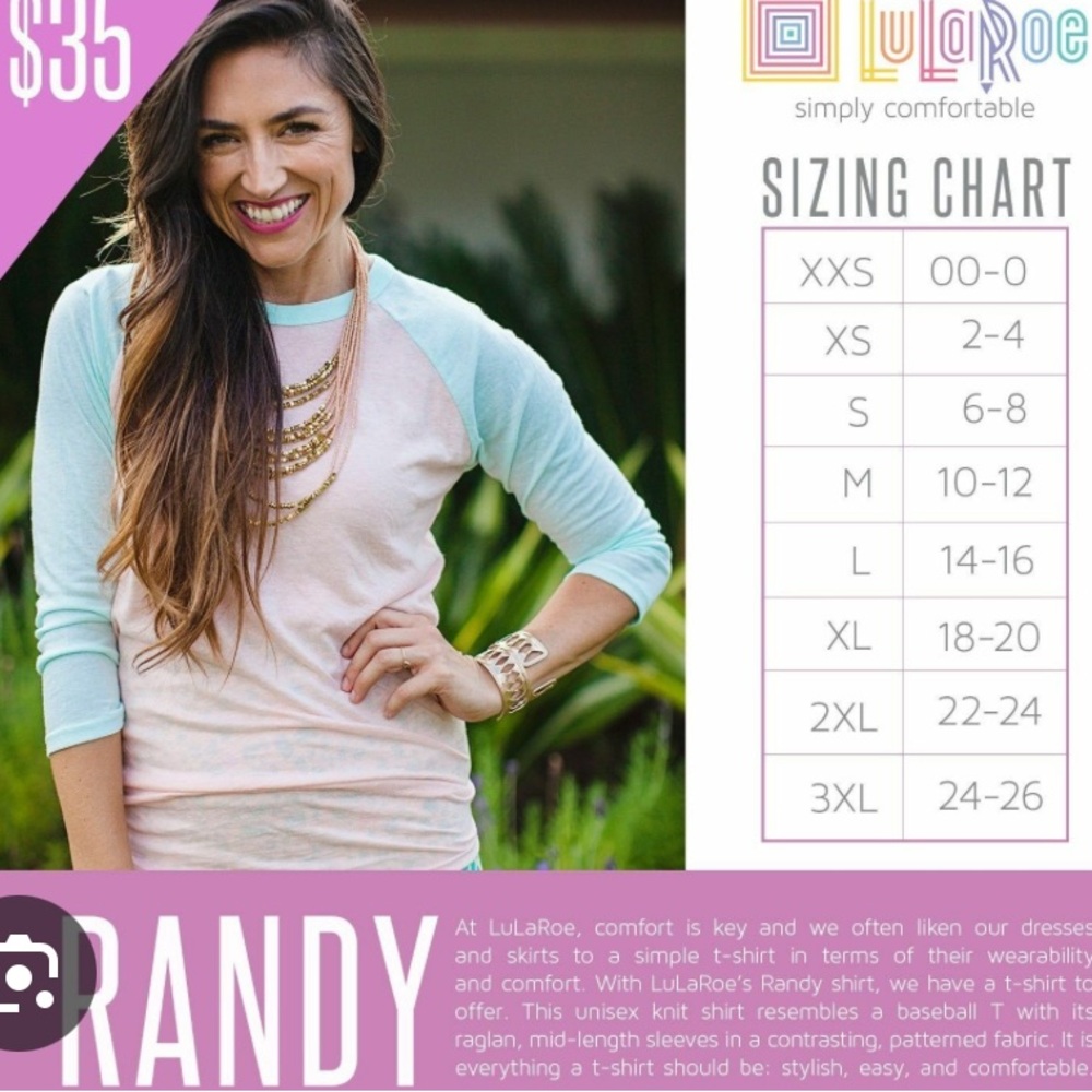 LuLaRoe Randy tee - Picture 3 of 8